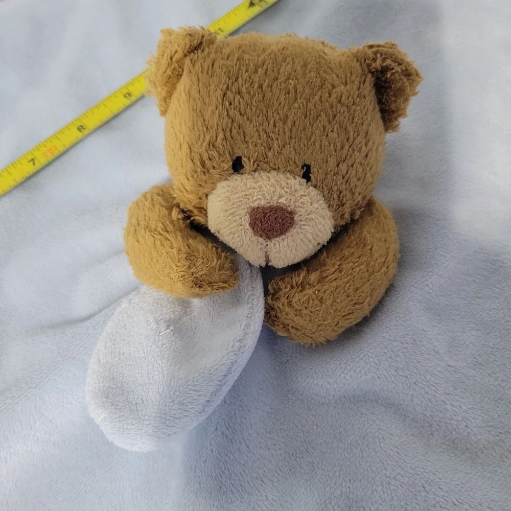 Baby Starters Blue Bear Plush Security Baby Blanket Rattle Lovey Carry Along